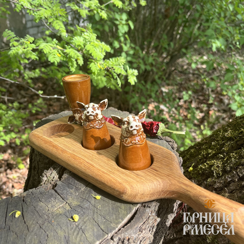 Керамическая стопка перевертыш "Звери" в ассортименте фото-9