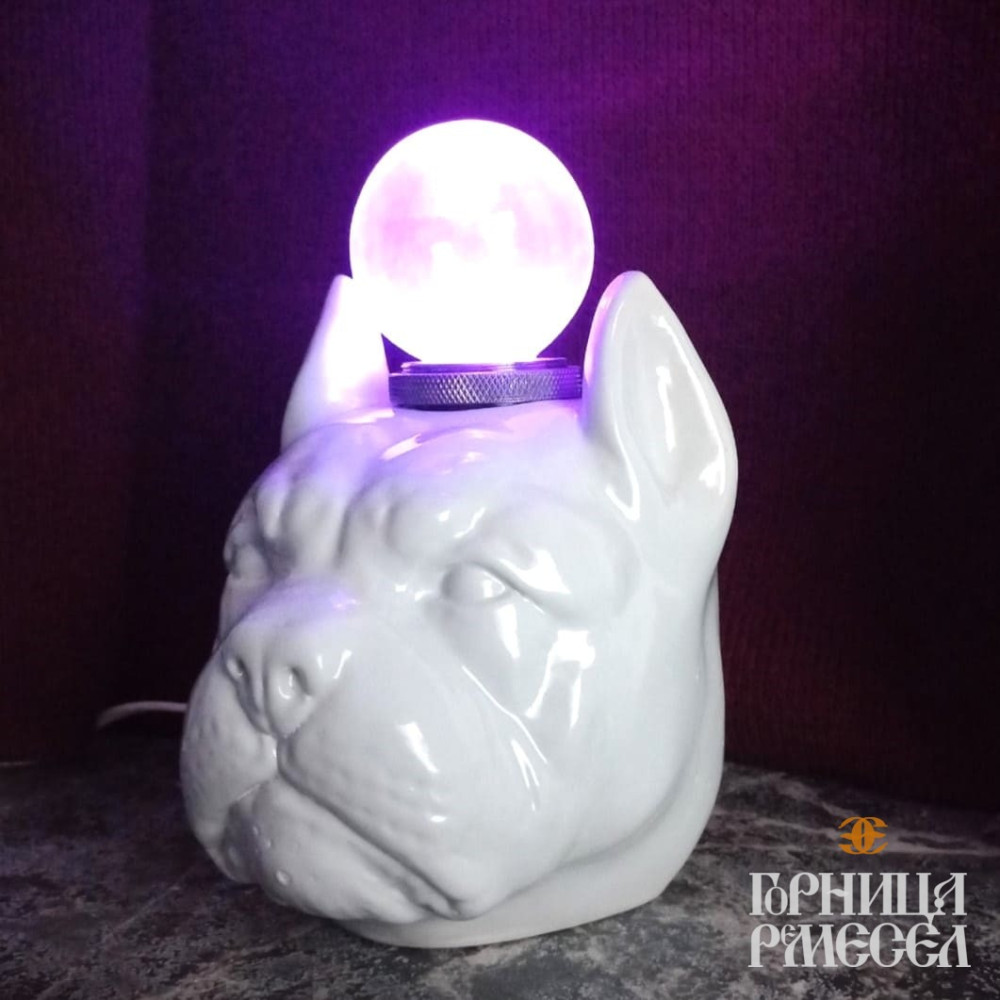 Керамический  настольный светильник "Собака" фото-4
