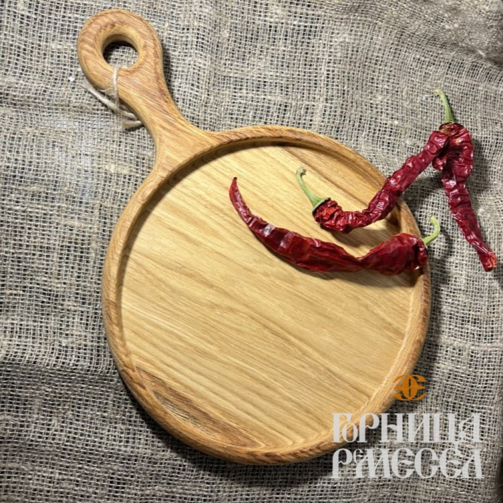 Деревянная тарелка с ручкой, д. 24