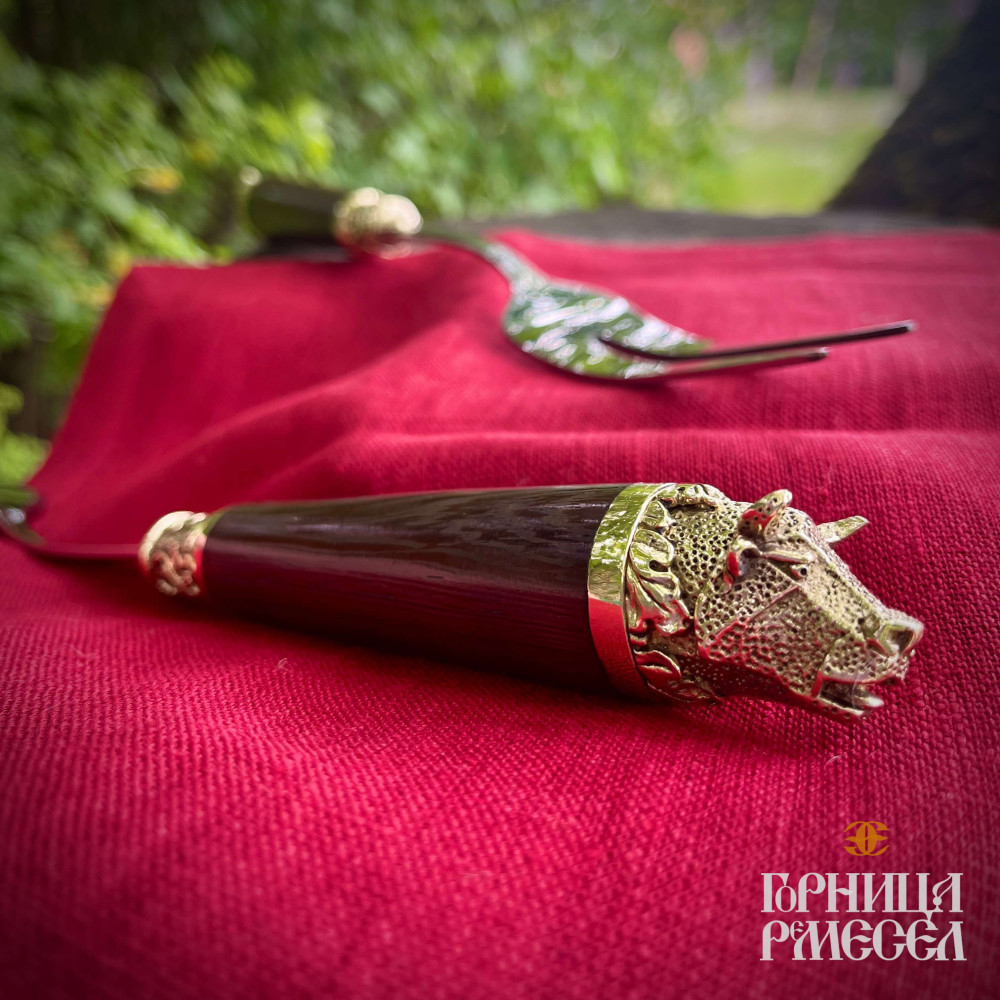 Вилка для мяса ручка дерево "Пикник"