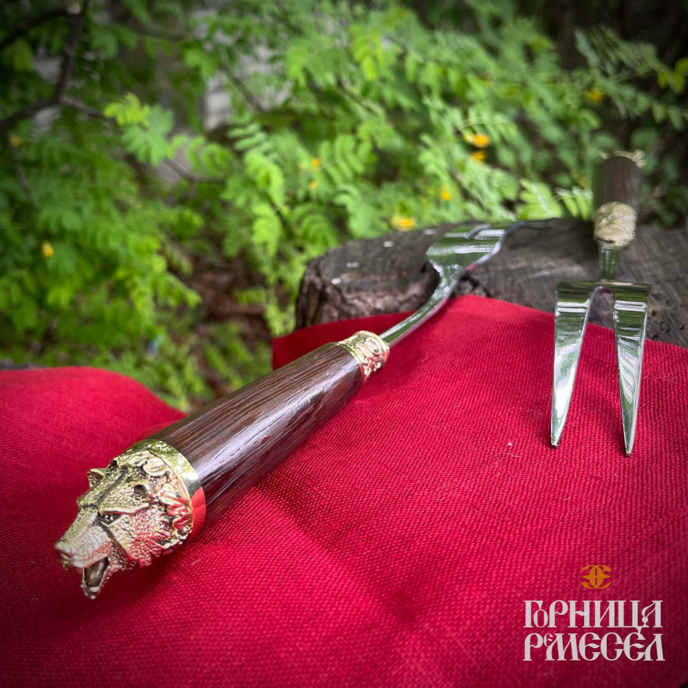 Вилка для мяса ручка дерево "Пикник" фото-4
