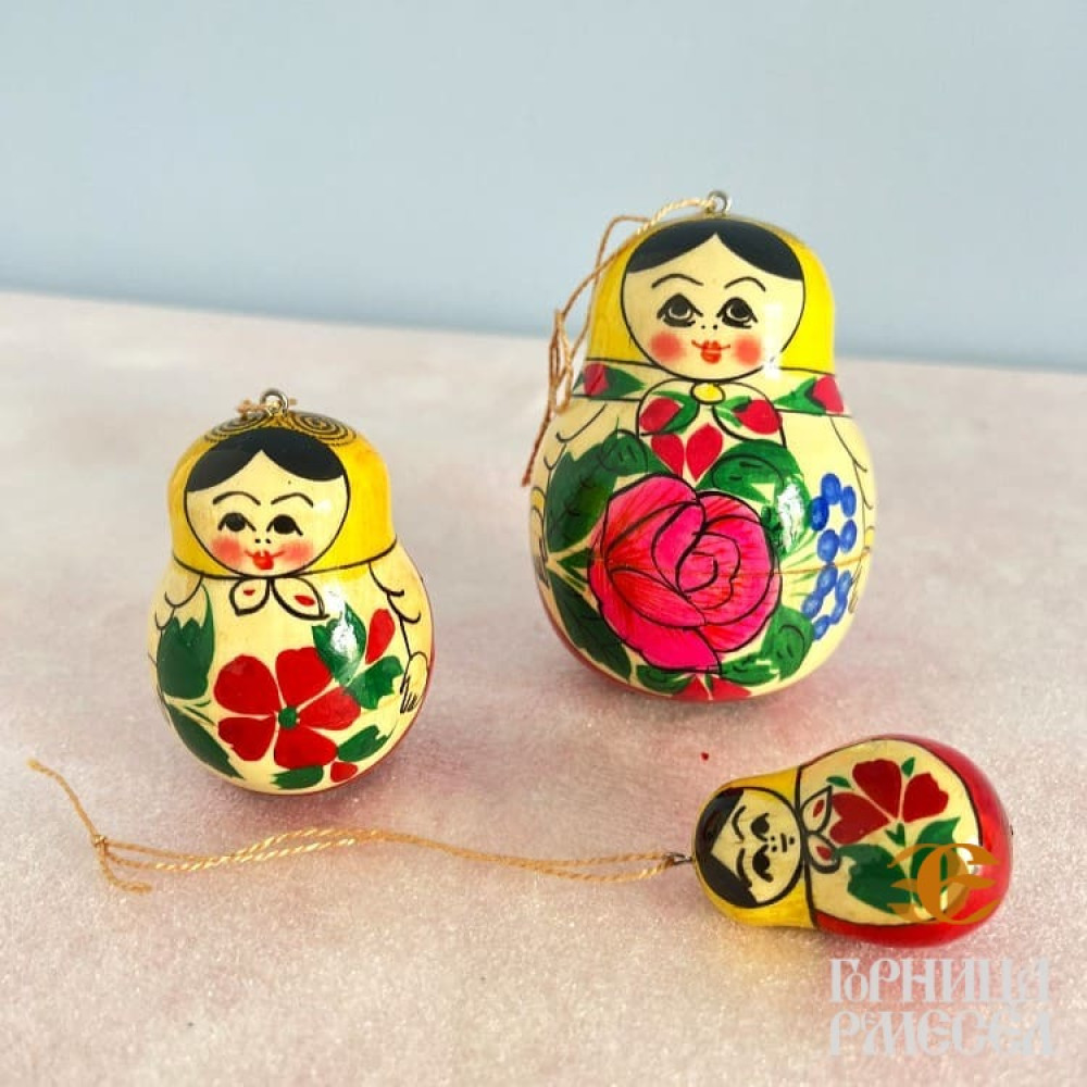 Новогодняя игрушка "Матрешка" 3 пр. - фото2 Новогодняя игрушка "Матрешка" 3 пр. - фото2