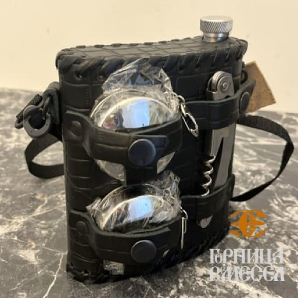 Фляга 502, 0,5л+нож+2 стаканчика - фото2 Фляга 502, 0,5л+нож+2 стаканчика - фото2