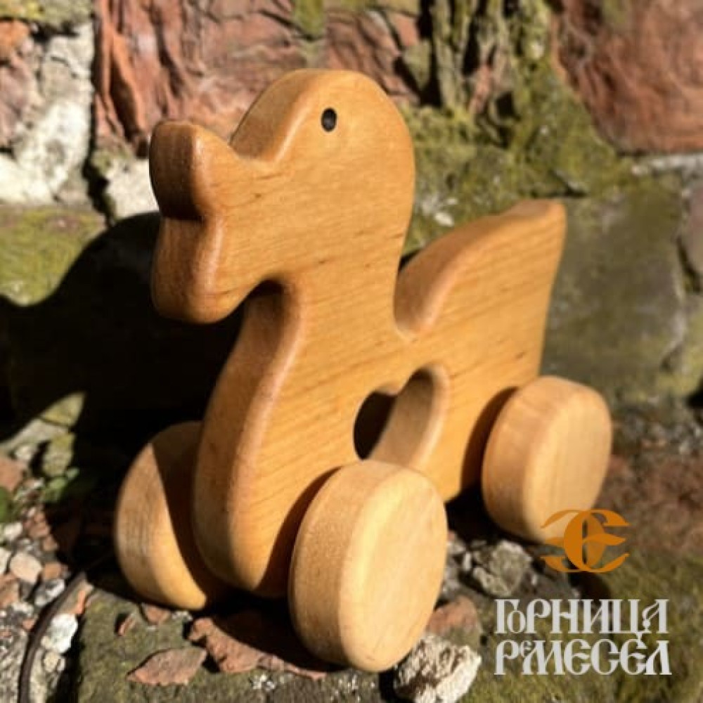 Каталка деревянная "Уточка" - фото1 Каталка деревянная "Уточка" - фото1