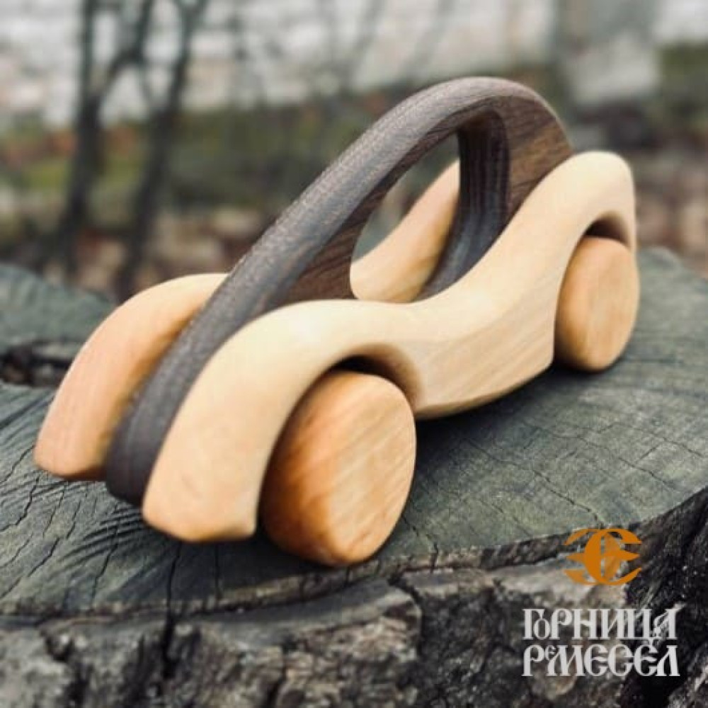 Каталка деревянная "Машинка" сувенирная (в ассортименте) фото-3