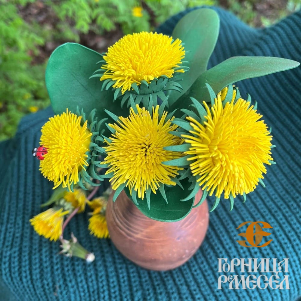 Цветочная композиция "Одуванчики"(из фоамирана) фото-2