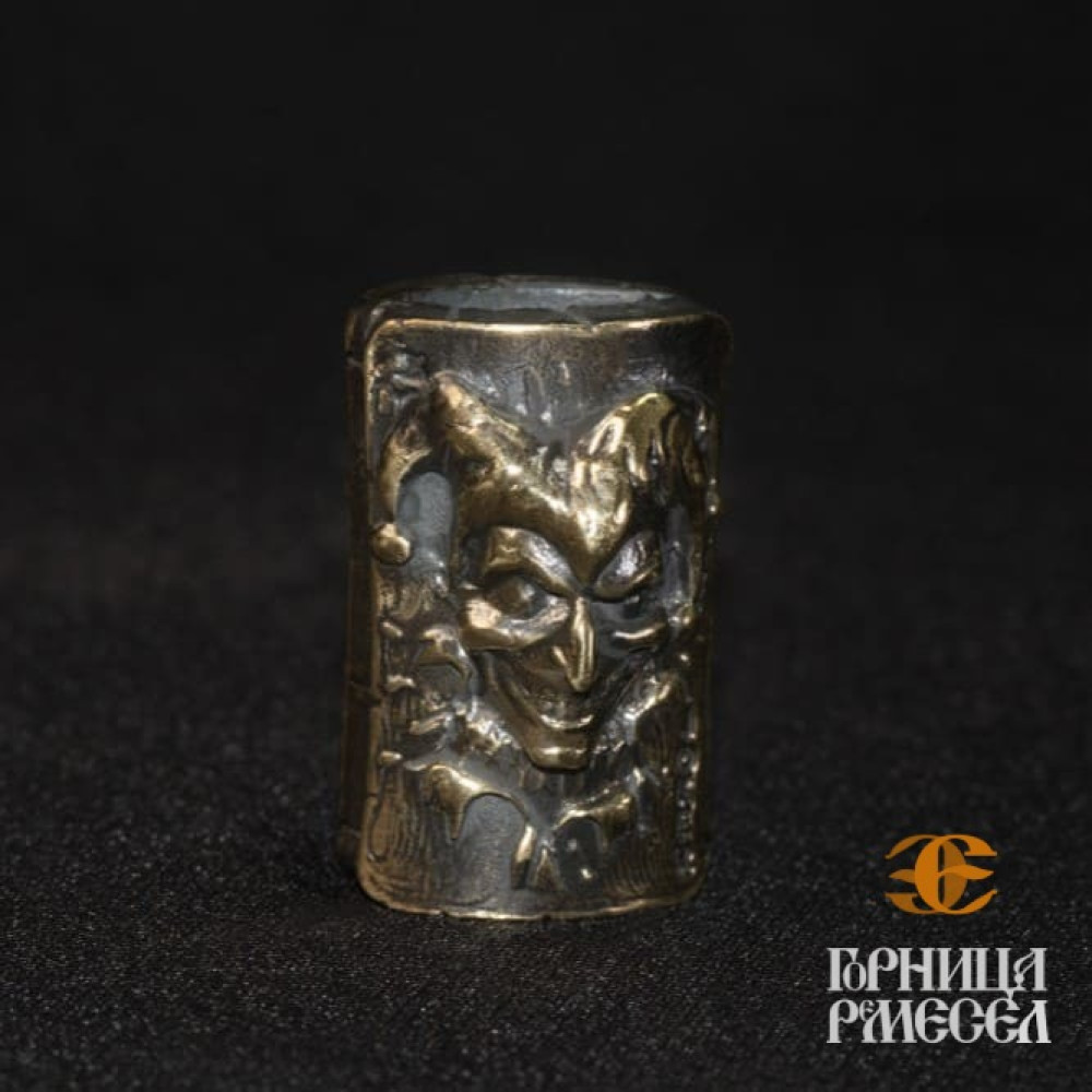 Бусина с паракордом "Карта Джокера", латунь