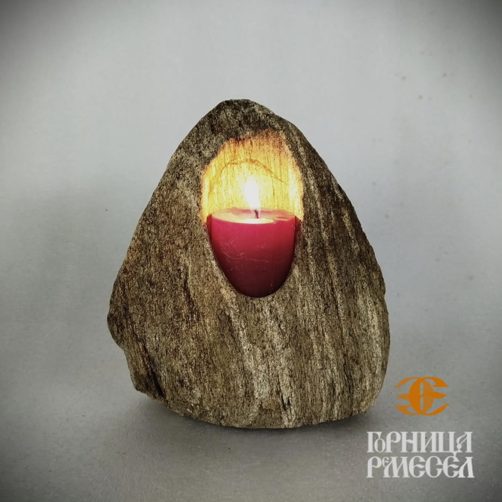 Подсвечник из камня со свечой - фото2 Подсвечник из камня со свечой - фото2