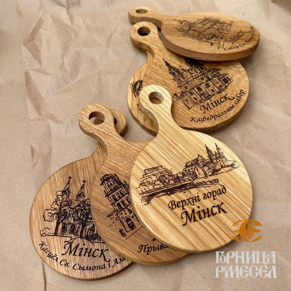 Набор подставок сувенирных «Мая Сталiца», дуб, 145х240х90 мм - фото2