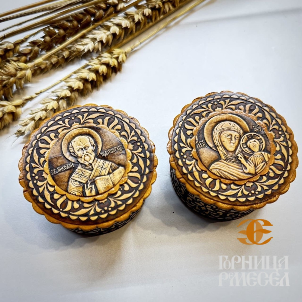 Шкатулка мини из бересты, d.6 см фото-8