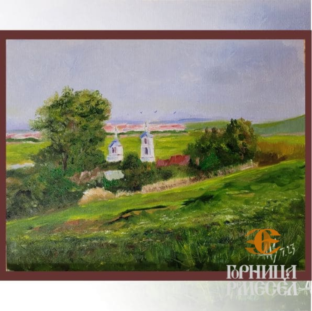 Картина "Село родное", 35*45, масло - фото1