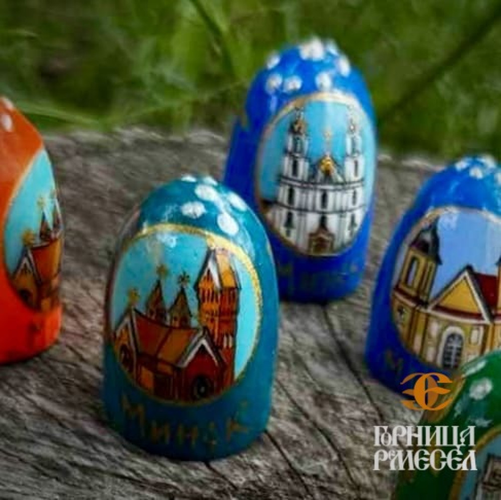Наперсток с видам Минска в ассорт. (нат.дерево, ручная роспись) фото-4