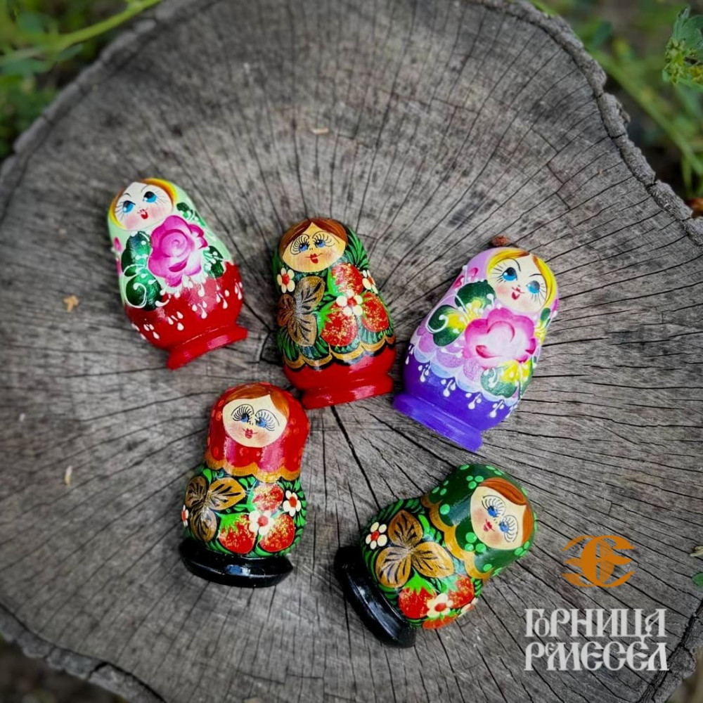 Магнит «Матрешка» в ассорт. (нат.дерево, ручная роспись)