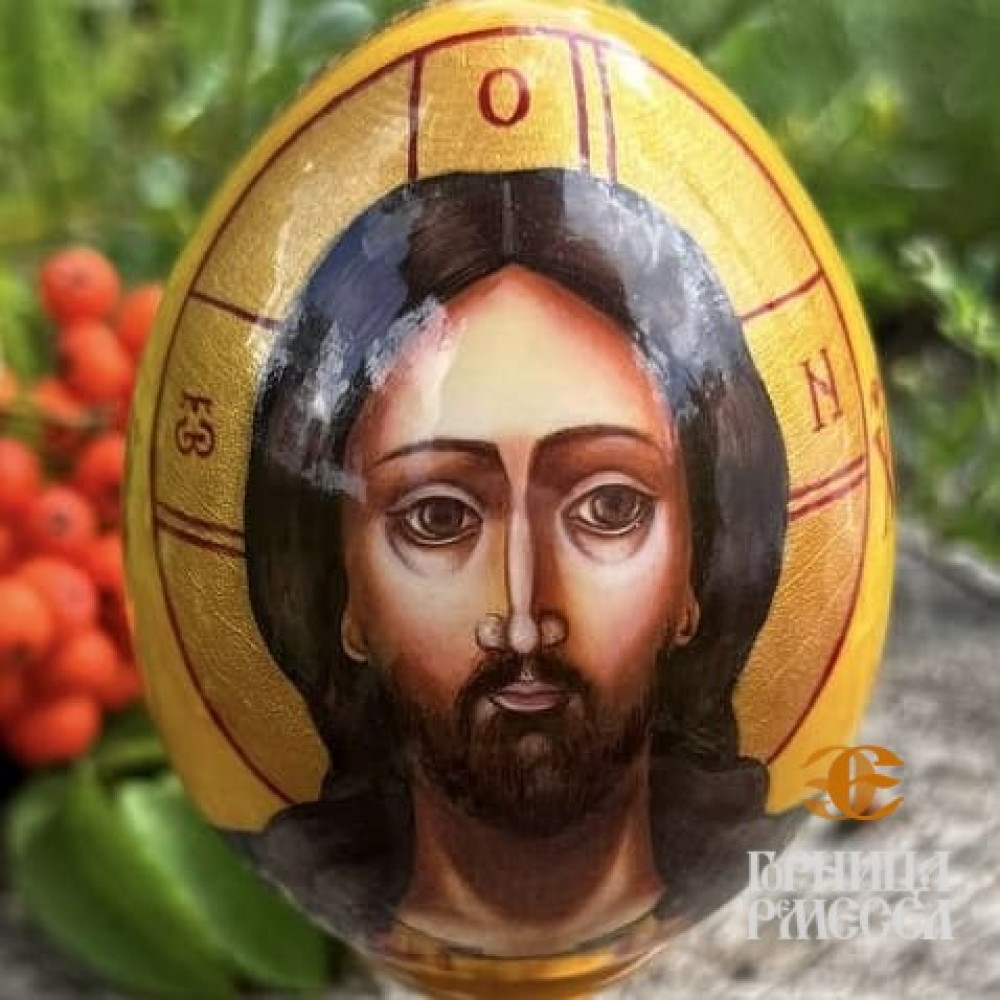 Яйцо-икона «Святой лик» в ассорт. (нат.дерево, ручная роспись) - фото1