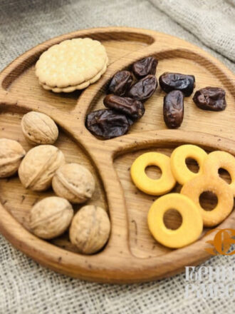 Деревянная менажница круглая, д.28