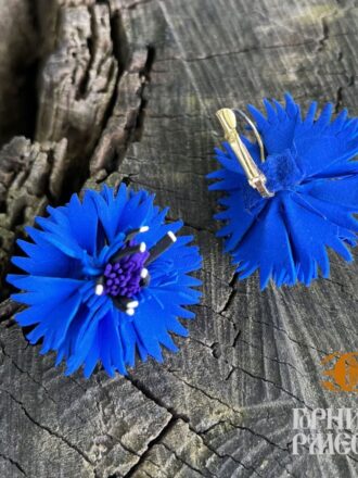Серьги "Василек"(из фоамирана)