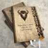 Деревянный блокнот Беларусь, гравировка символы страны (карта, василёк, орнамент, зубр), берёзовая фанера, гибкий переплёт, А5, 80 листов, клетка, ручная работа.