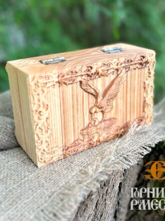 Шкатулка «Аисты», дуб, 180x110x70 мм