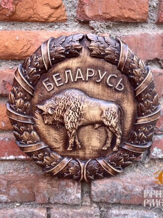 Панно "Зубр", круг, d340*30 мм