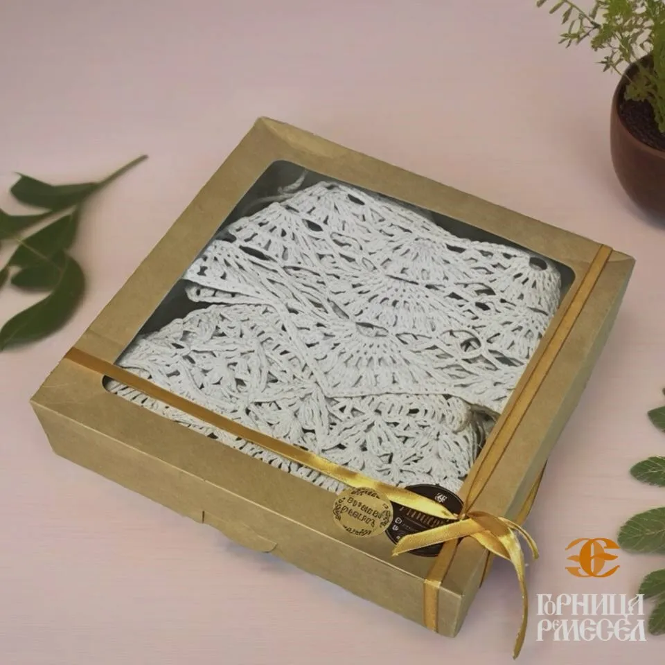 Съёмный воротник «Кружево» (белый), вязаный крючком — изображение 2