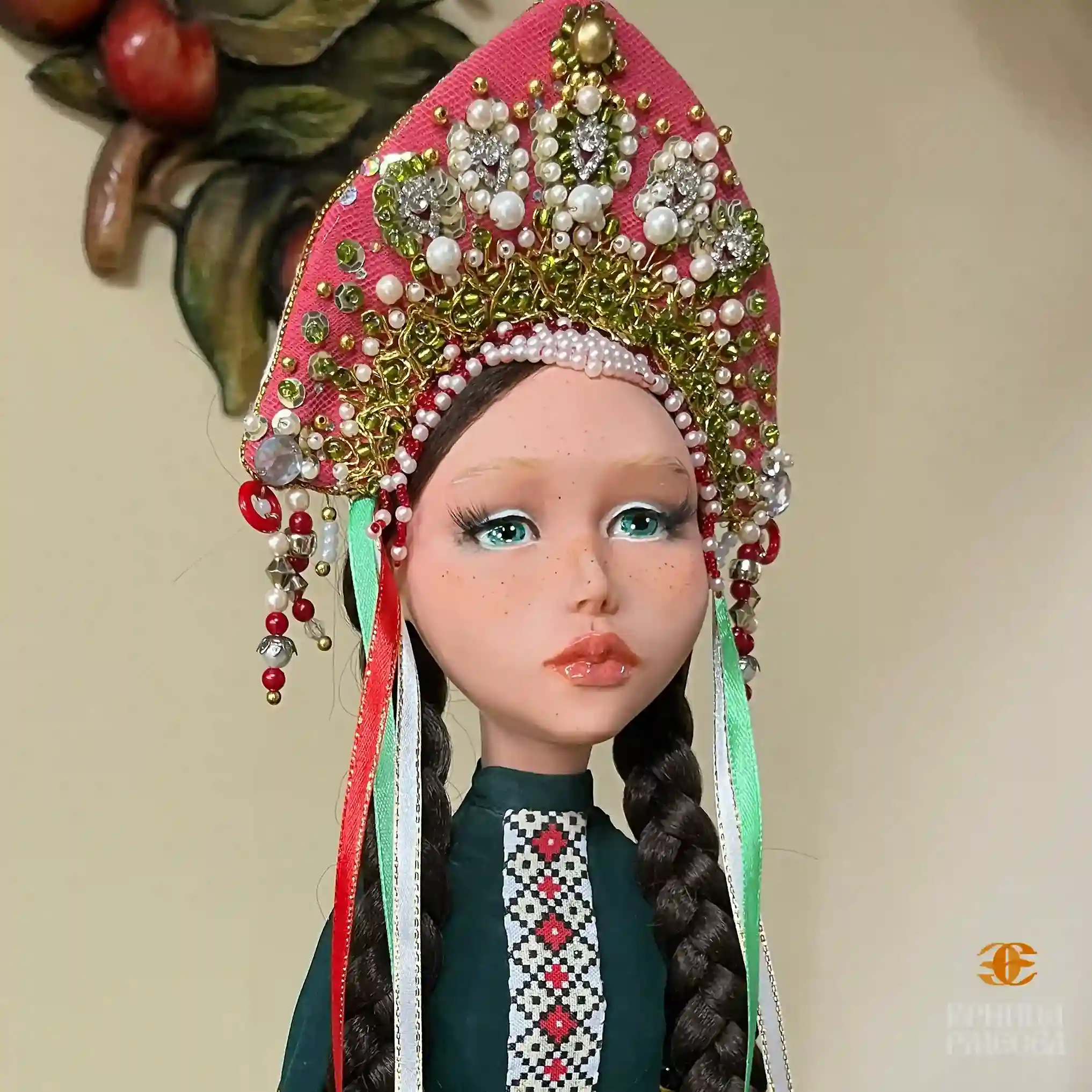 Авторская интерьерная кукла «Пелагея‑красавица» (75 см) — изображение 7